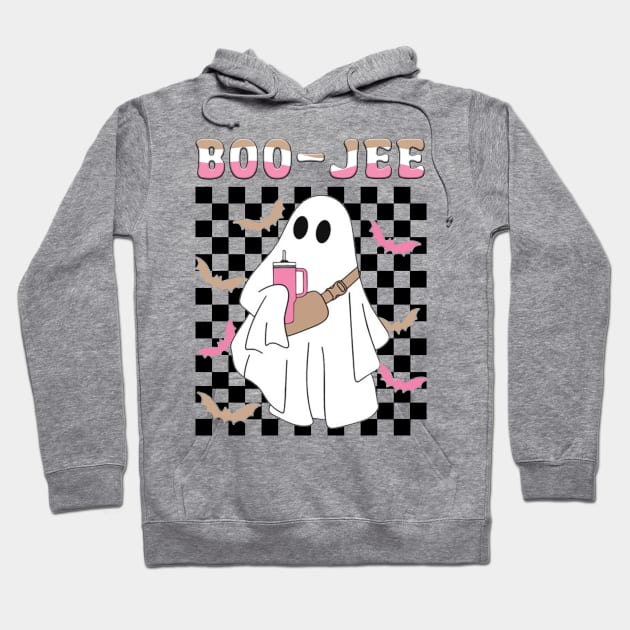 Spooky Season Cute Ghost Halloween Costume Boujee Boo-Jee Hoodie by JennyArtist